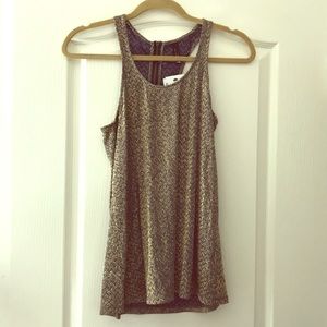 Zara gold racer back top